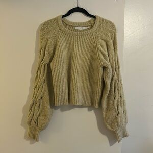 Cropped yellow sweater. ASTR the Label size xs. Braided sleeve.